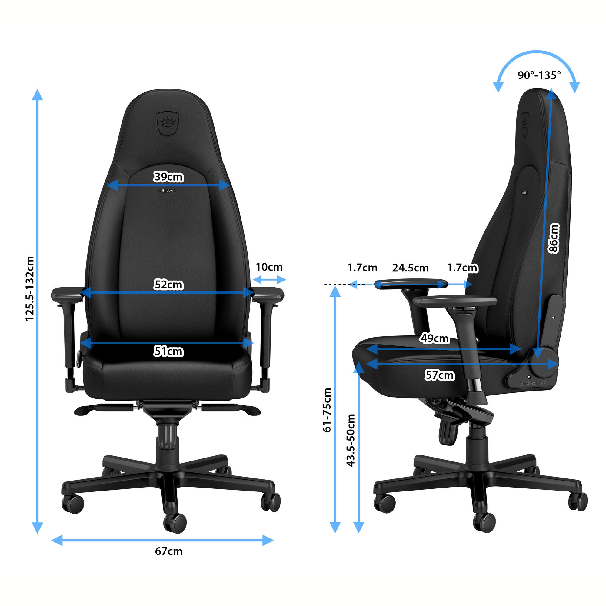 【お取り寄せ】noblechairs(ノーブルチェアーズ) ICON(アイコン) BLACK EDITION