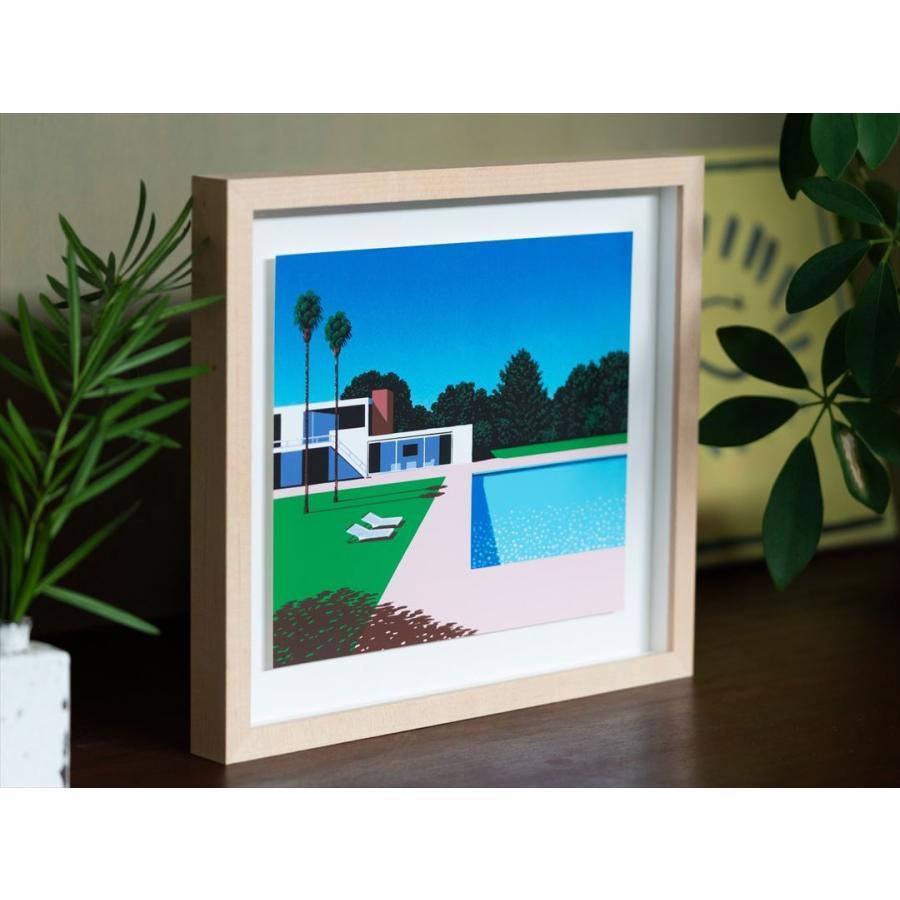 永井博 POOLSIDE Small Art Piece (額付き) Hiroshi Nagai