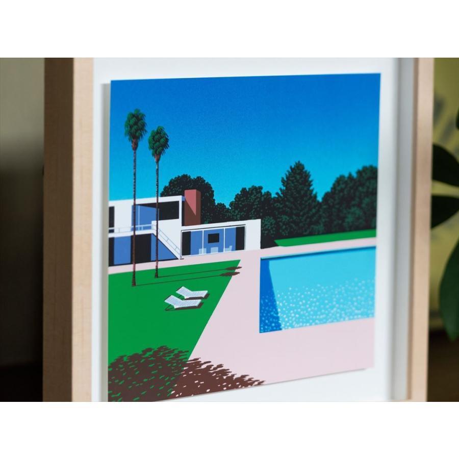 永井博 POOLSIDE Small Art Piece (額付き) Hiroshi Nagai