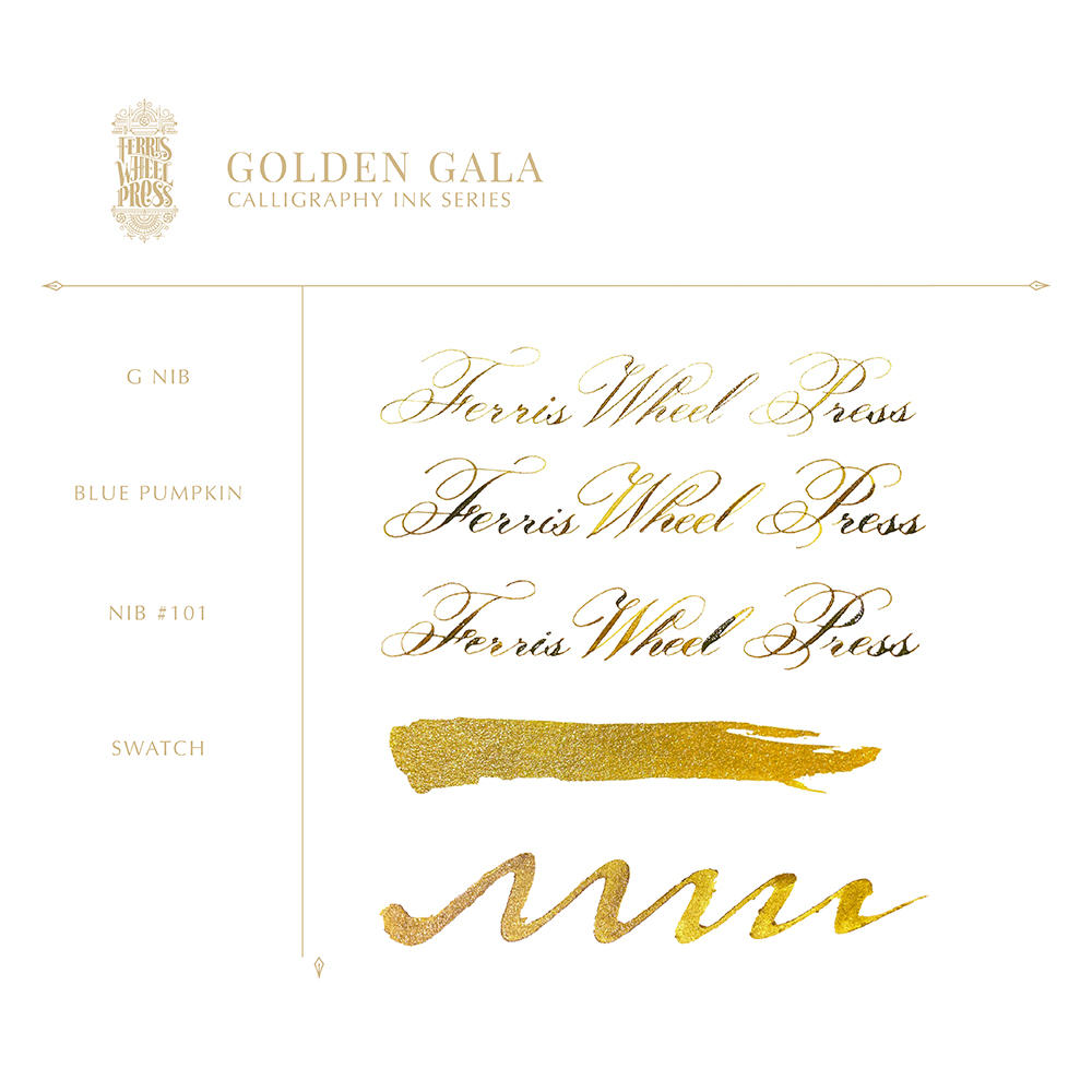 【28ml】Ferris Wheel Press Fanciful Events Collection（顔料インク） Golden Gala ゴールデン ガラ フェリス インク