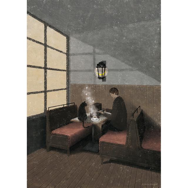 【日下明　受注作品：2025年1月上旬ご配送予定】Giclee Print『いつかあの窓際で』木製パネル加工(小)