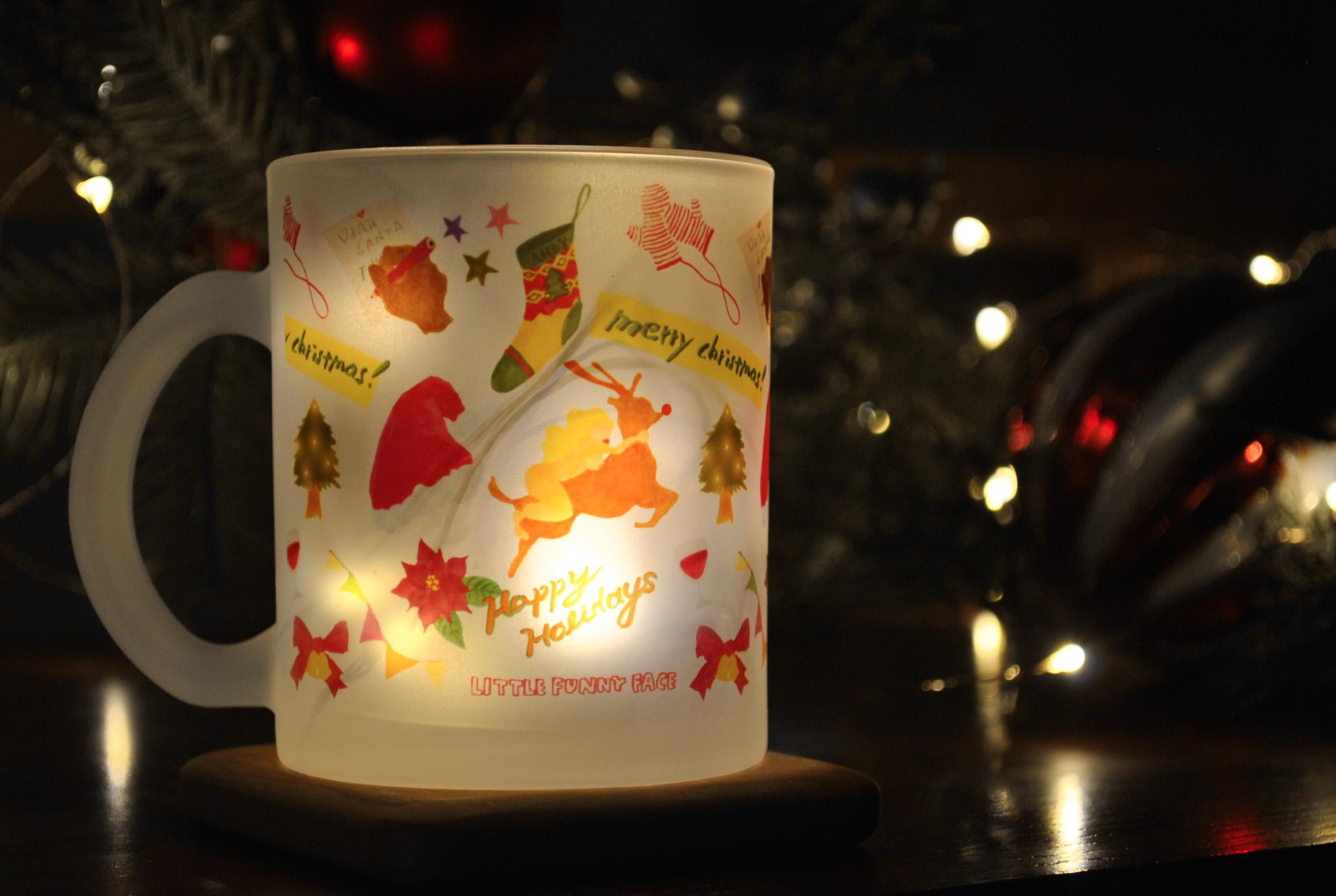 Christmas Glass Mug【Christmas 2024】LITTLE FUNNY FACE HOLIDAY GIFT SHOP